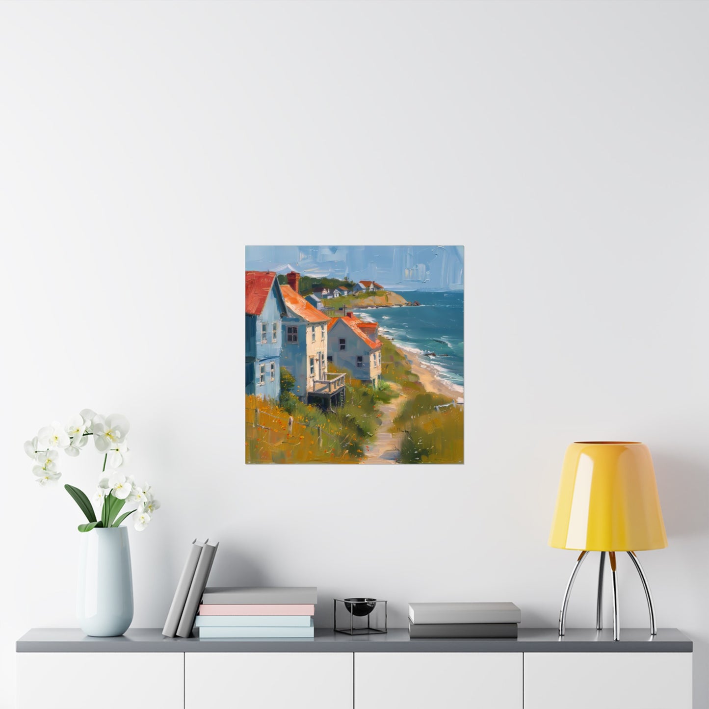 Matte Vertical Posters / Coastal Charm: Seaside Cottages with Ocean View (247656)