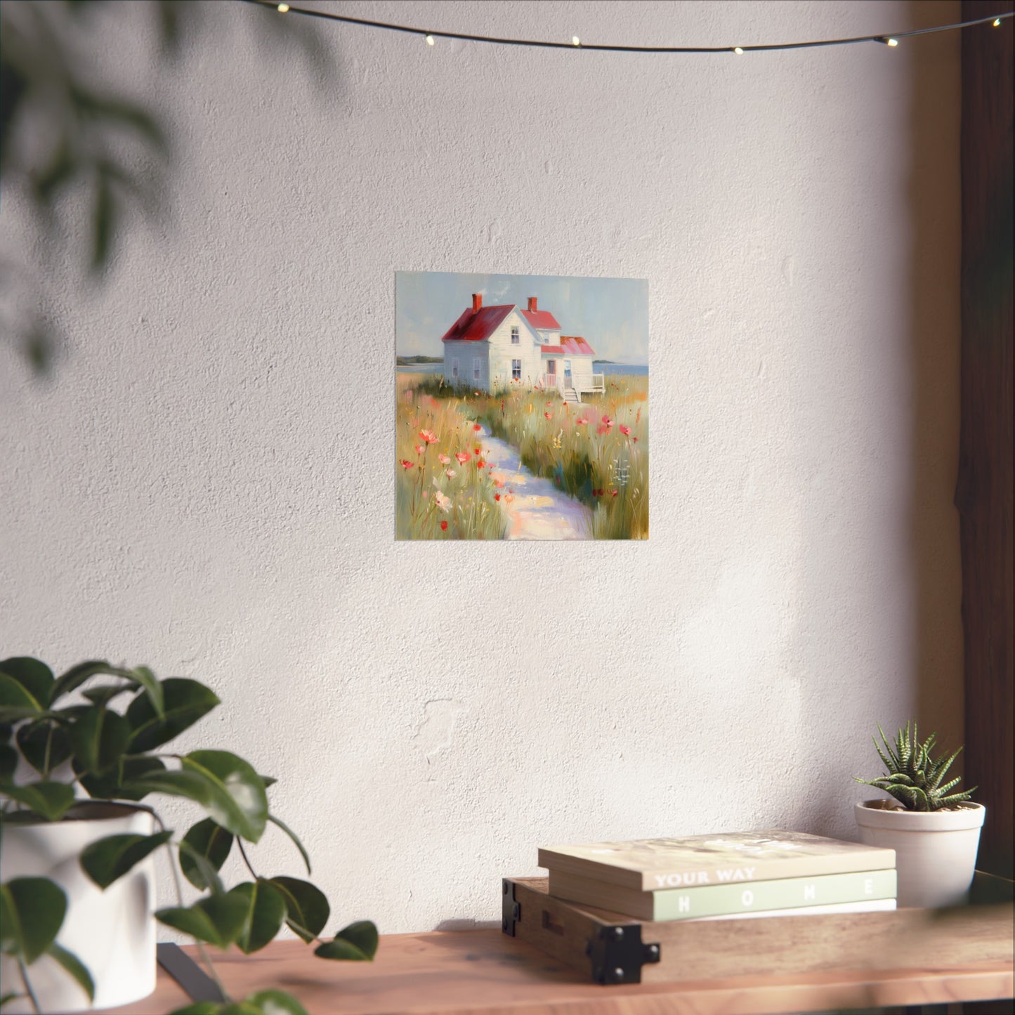 Matte Vertical Posters, Charming Coastal Cottage with Wildflower Meadow (24070509)