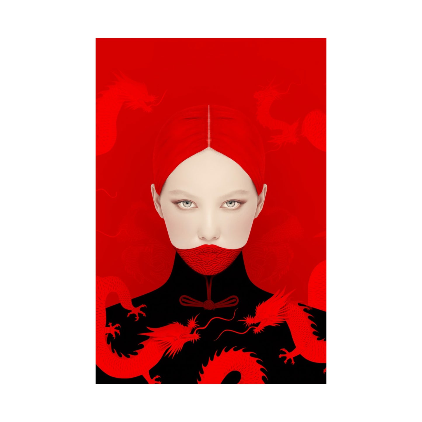 Matte Vertical Posters, Red Dragon Empress (24070506)