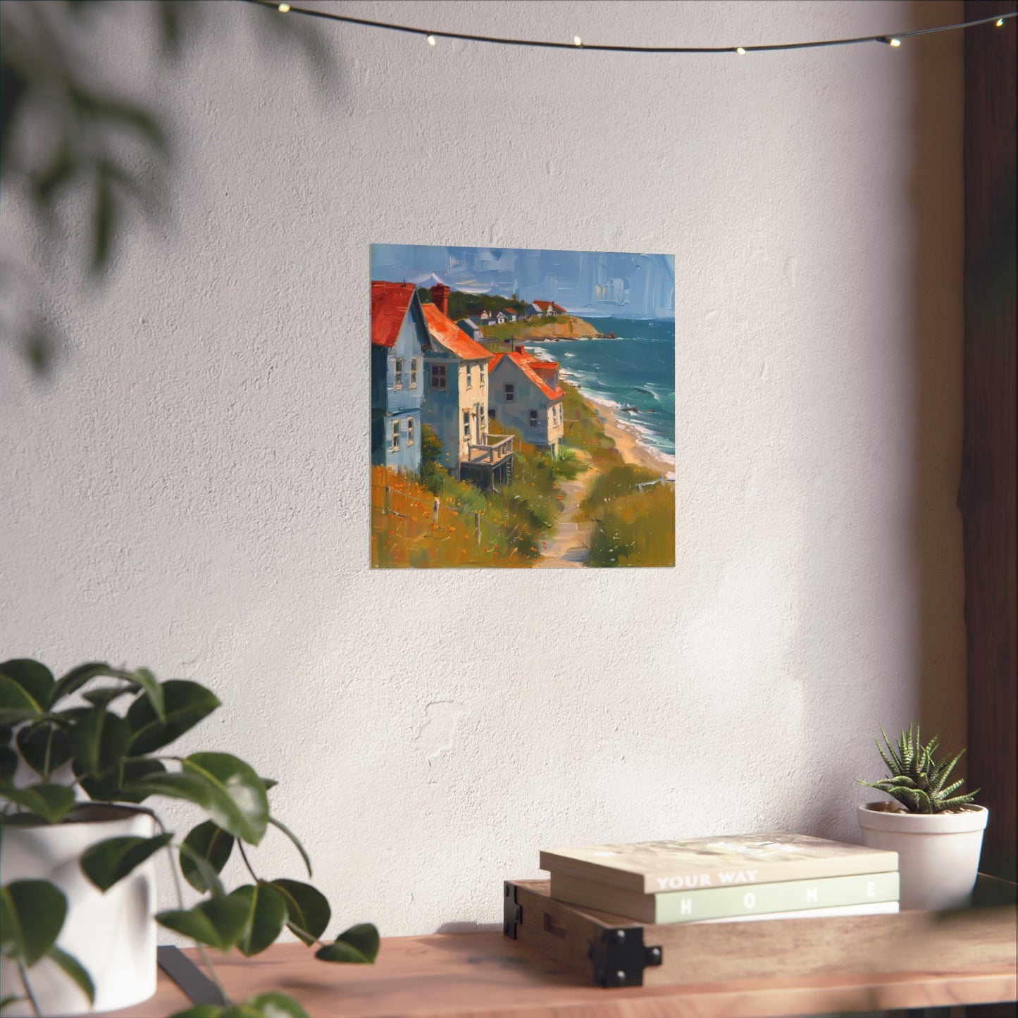 Matte Vertical Posters / Coastal Charm: Seaside Cottages with Ocean View (247656)