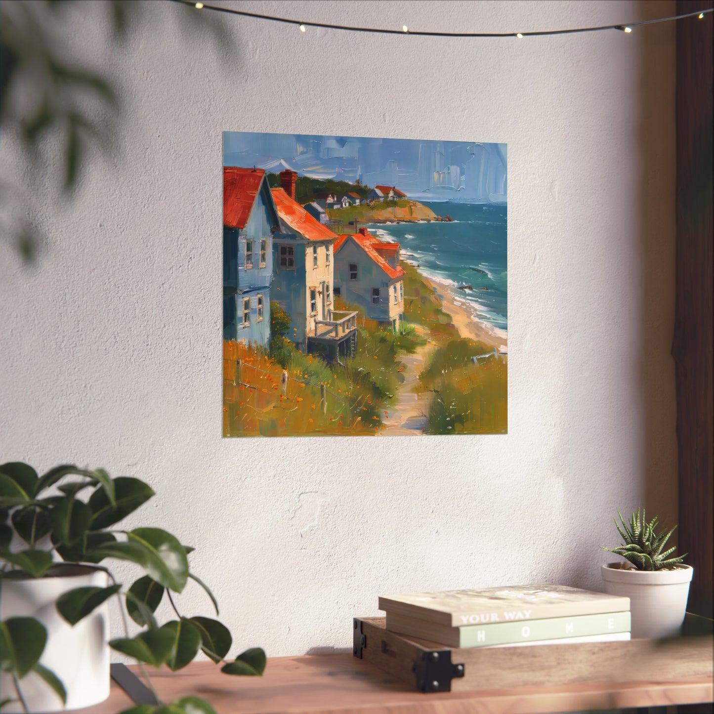 Matte Vertical Posters / Coastal Charm: Seaside Cottages with Ocean View (247656)