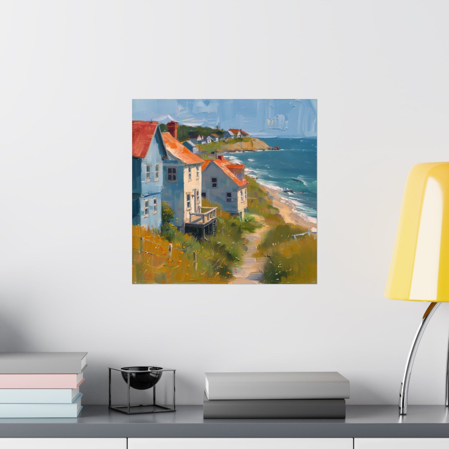 Matte Vertical Posters / Coastal Charm: Seaside Cottages with Ocean View (247656)