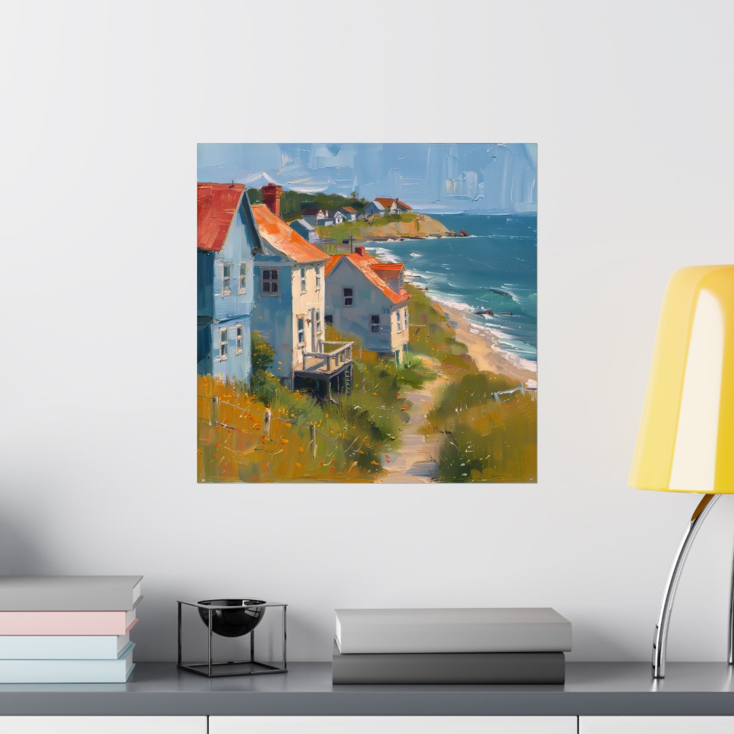 Matte Vertical Posters / Coastal Charm: Seaside Cottages with Ocean View (247656)