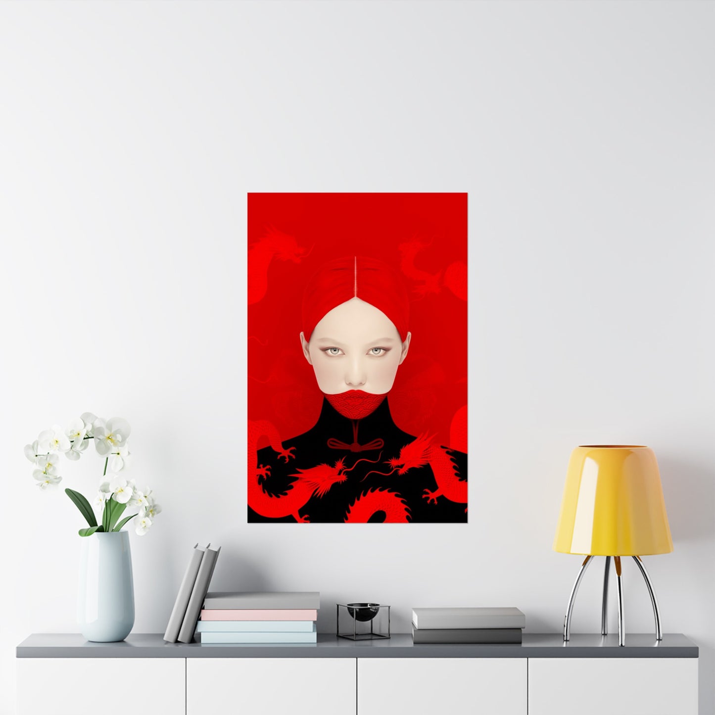 Matte Vertical Posters, Red Dragon Empress (24070506)