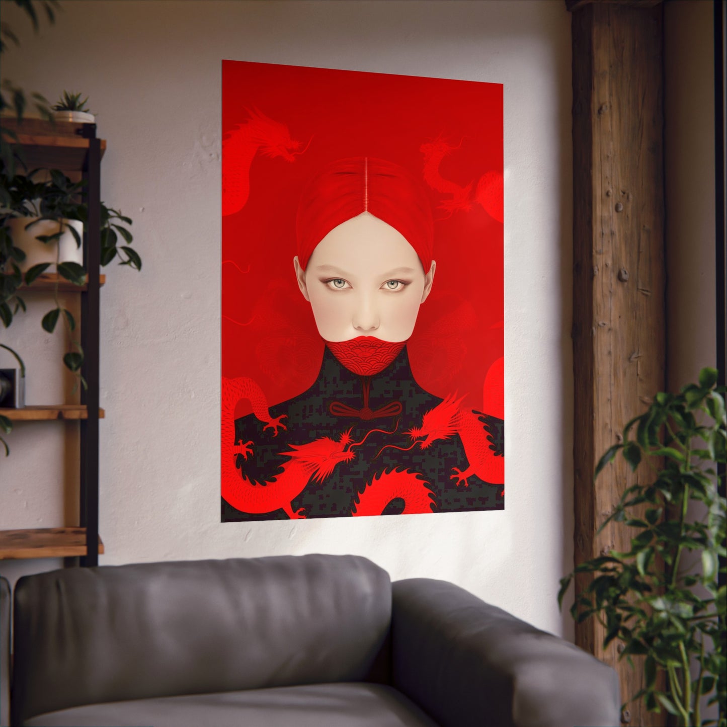 Matte Vertical Posters, Red Dragon Empress (24070506)