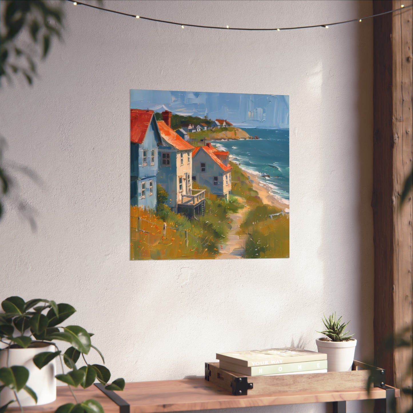 Matte Vertical Posters / Coastal Charm: Seaside Cottages with Ocean View (247656)