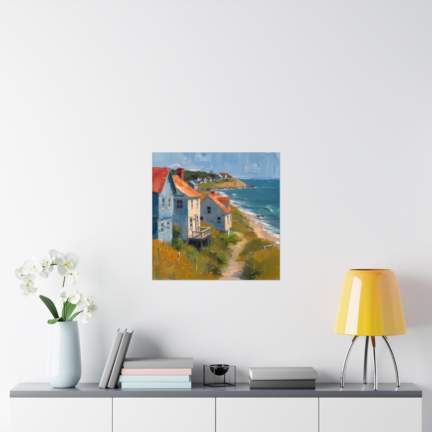 Matte Vertical Posters / Coastal Charm: Seaside Cottages with Ocean View (247656)