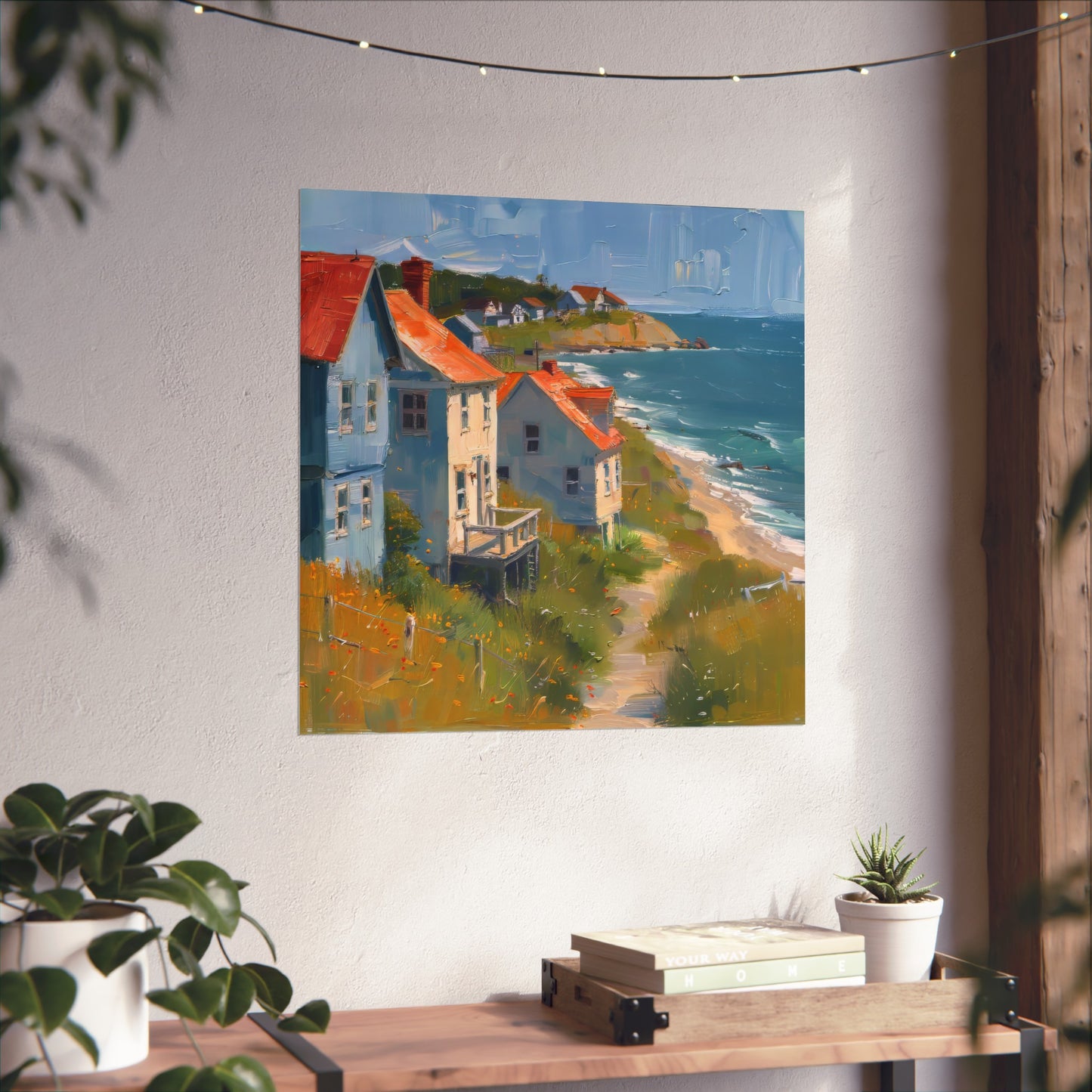 Matte Vertical Posters / Coastal Charm: Seaside Cottages with Ocean View (247656)