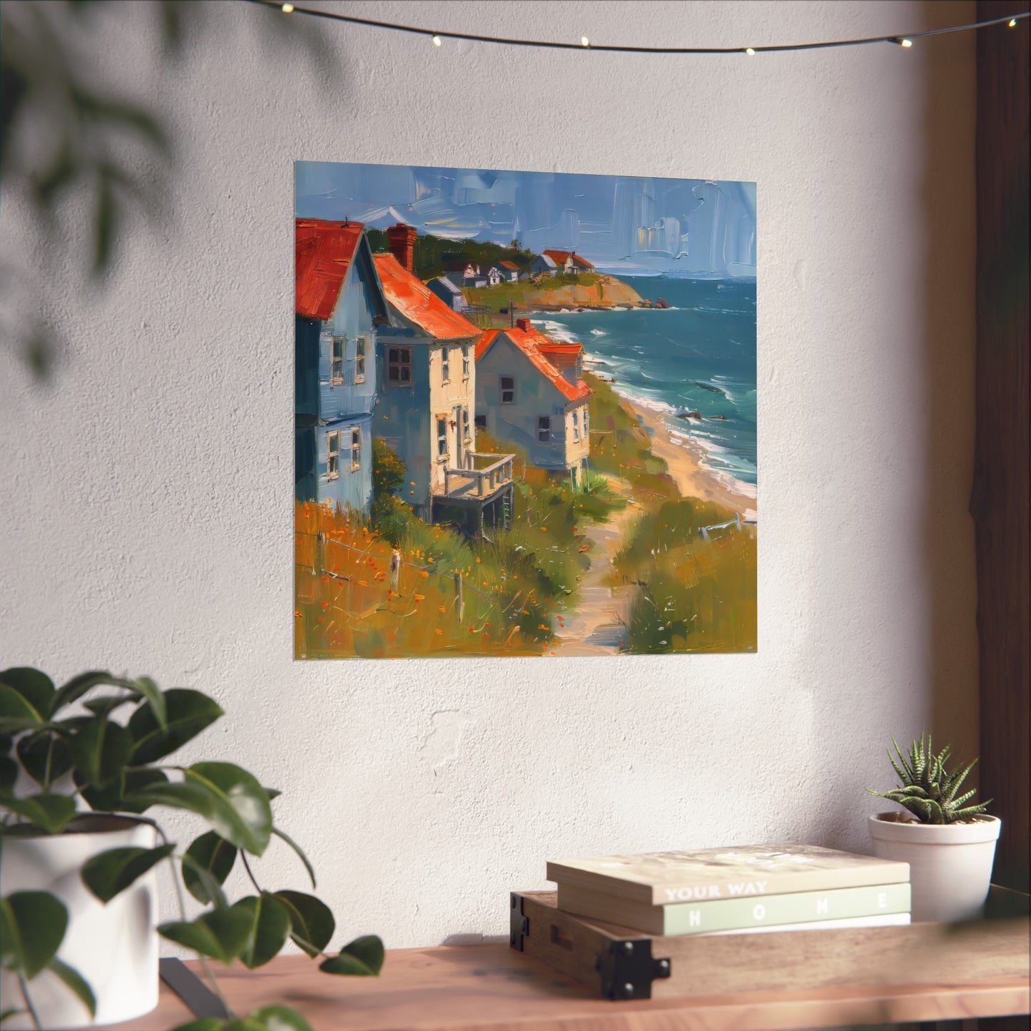 Matte Vertical Posters / Coastal Charm: Seaside Cottages with Ocean View (247656)