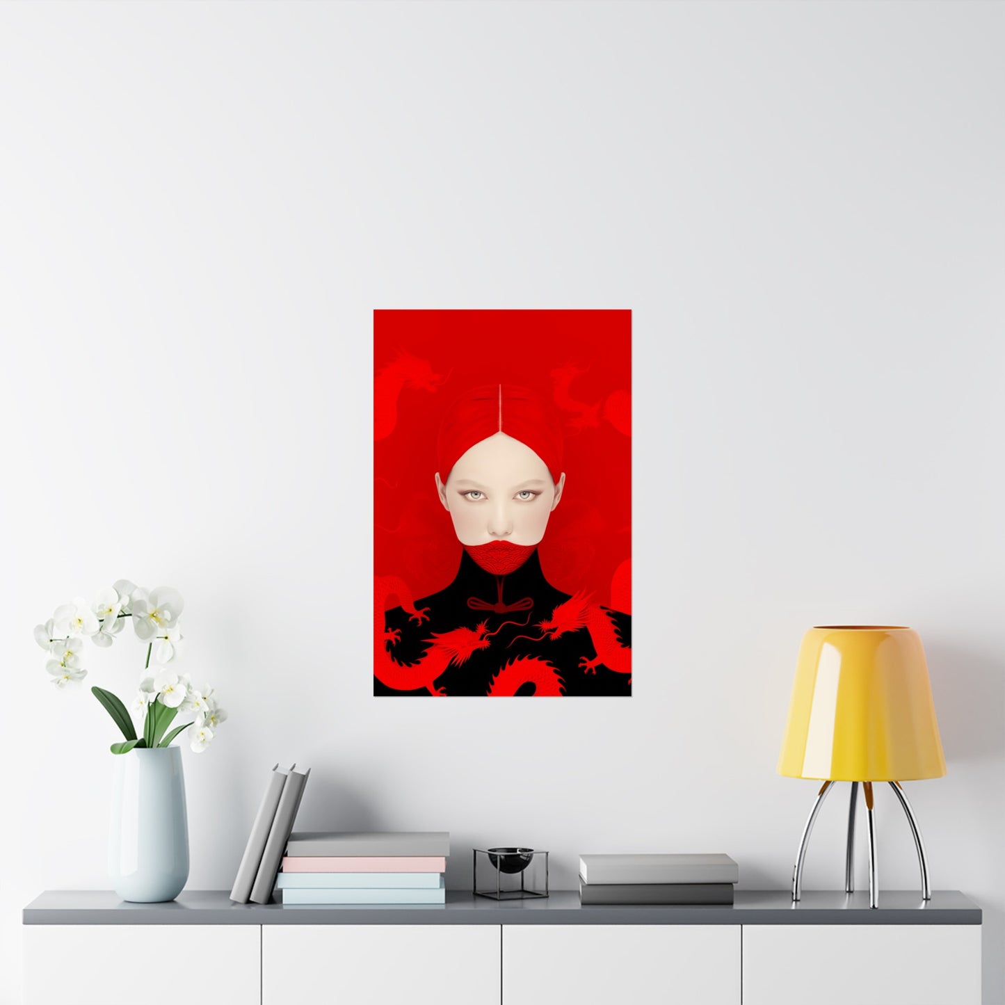 Matte Vertical Posters, Red Dragon Empress (24070506)