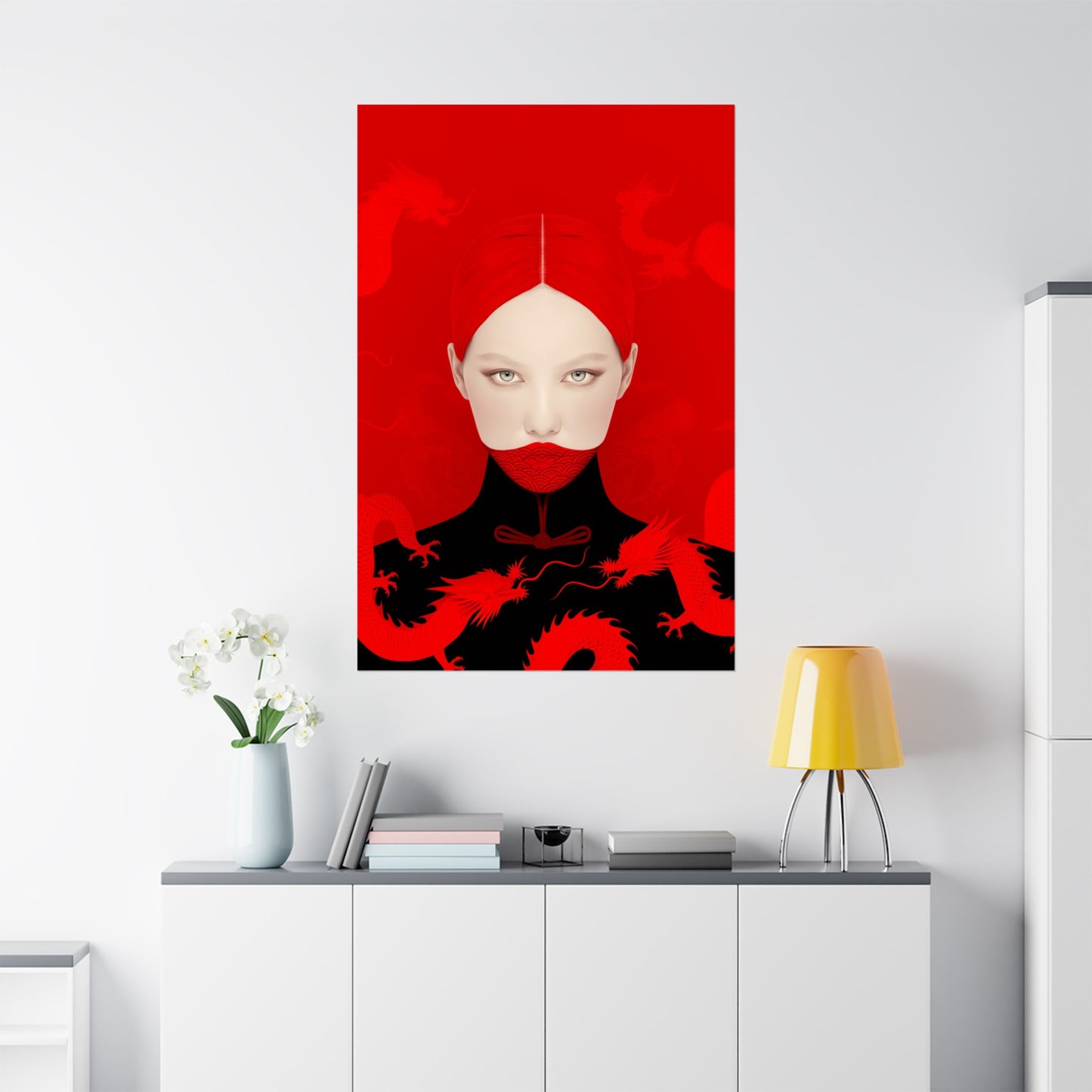 Matte Vertical Posters, Red Dragon Empress (24070506)