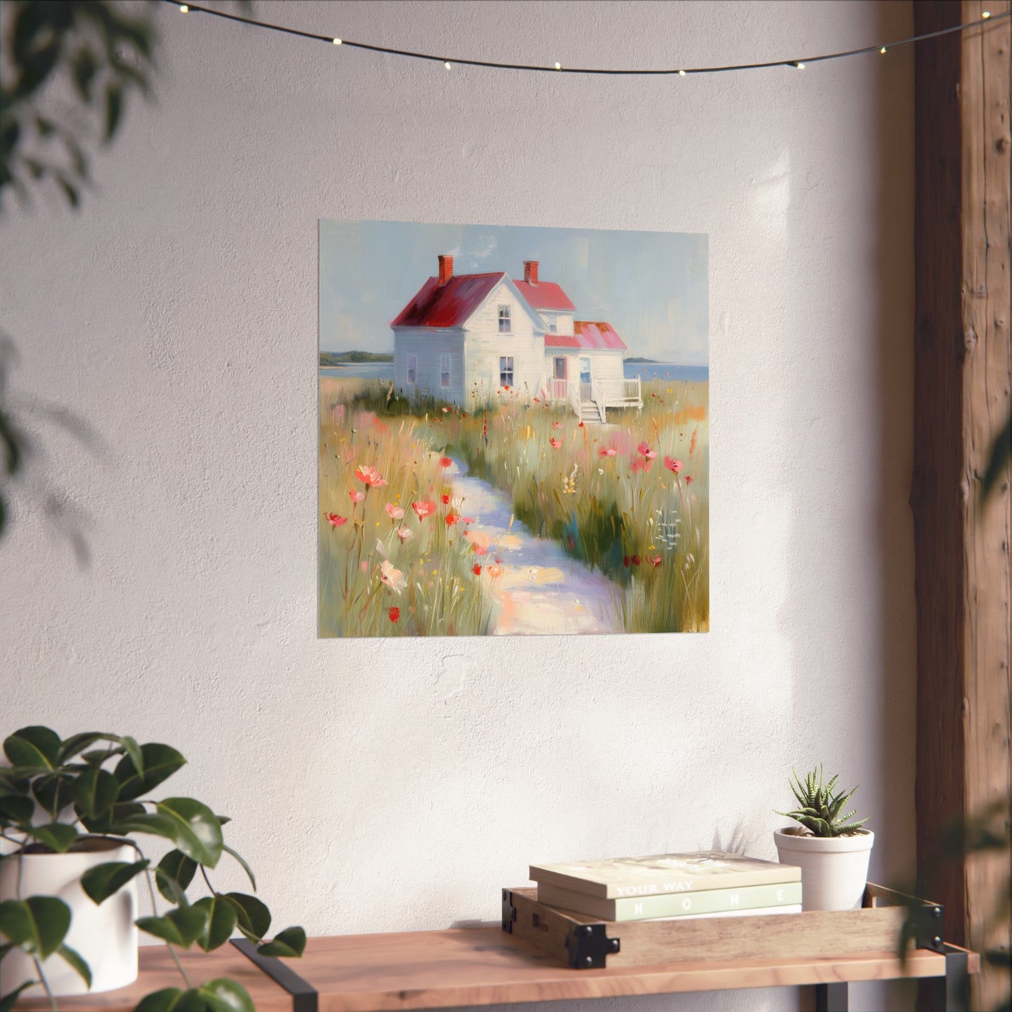 Matte Vertical Posters, Charming Coastal Cottage with Wildflower Meadow (24070509)