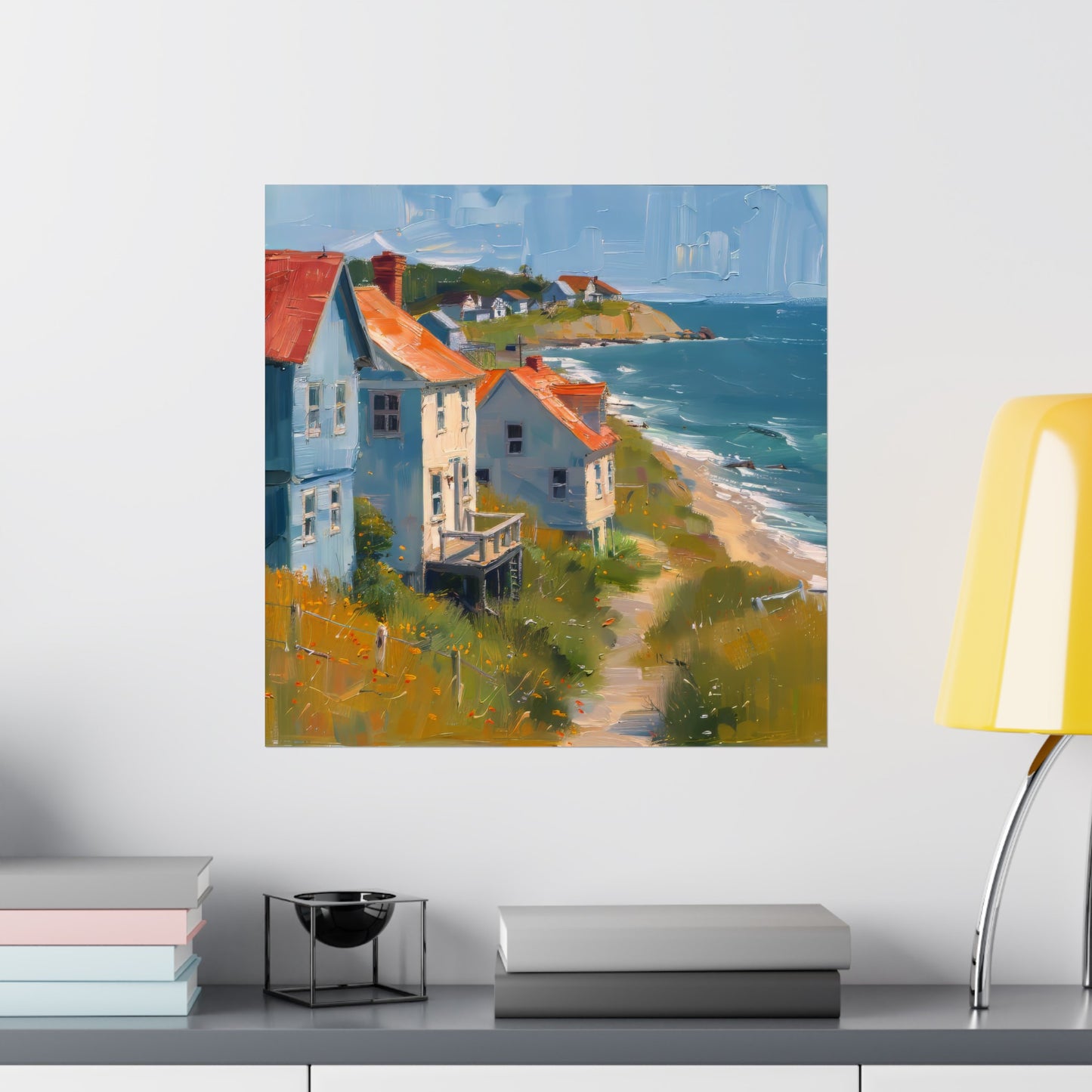 Matte Vertical Posters / Coastal Charm: Seaside Cottages with Ocean View (247656)