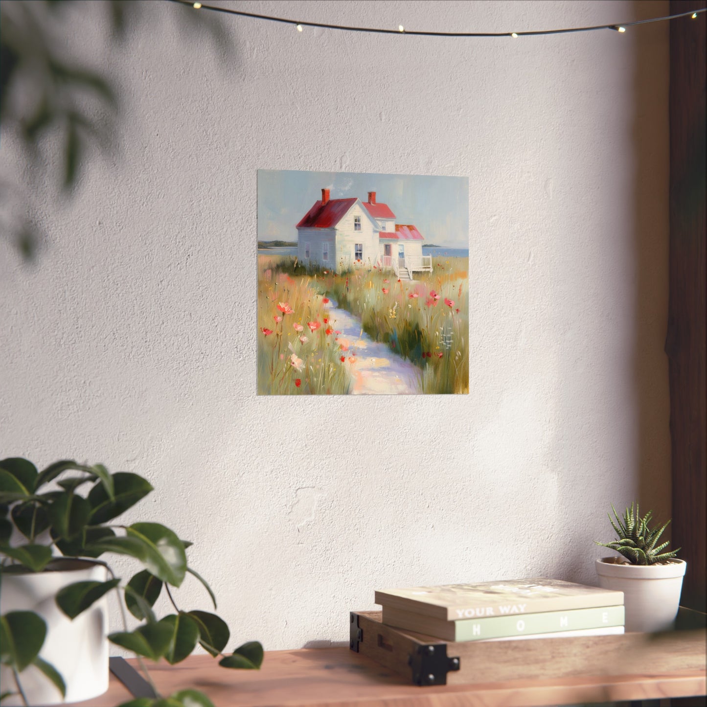 Matte Vertical Posters, Charming Coastal Cottage with Wildflower Meadow (24070509)